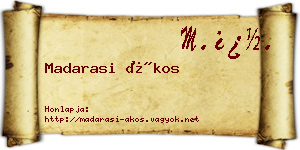 Madarasi Ákos névjegykártya